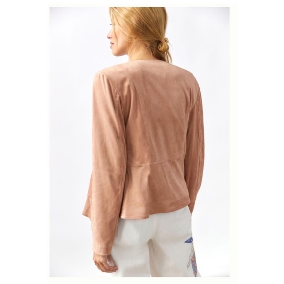 ANTHROPOLOGIE HUTCH Neutral Drape Faux Suede Jacket Size Medium - Picture 5 of 9